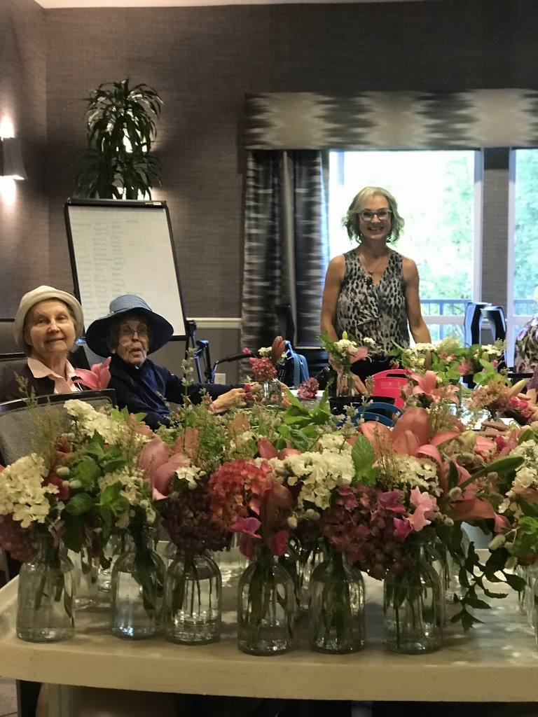 Finished workshop flower arrangements